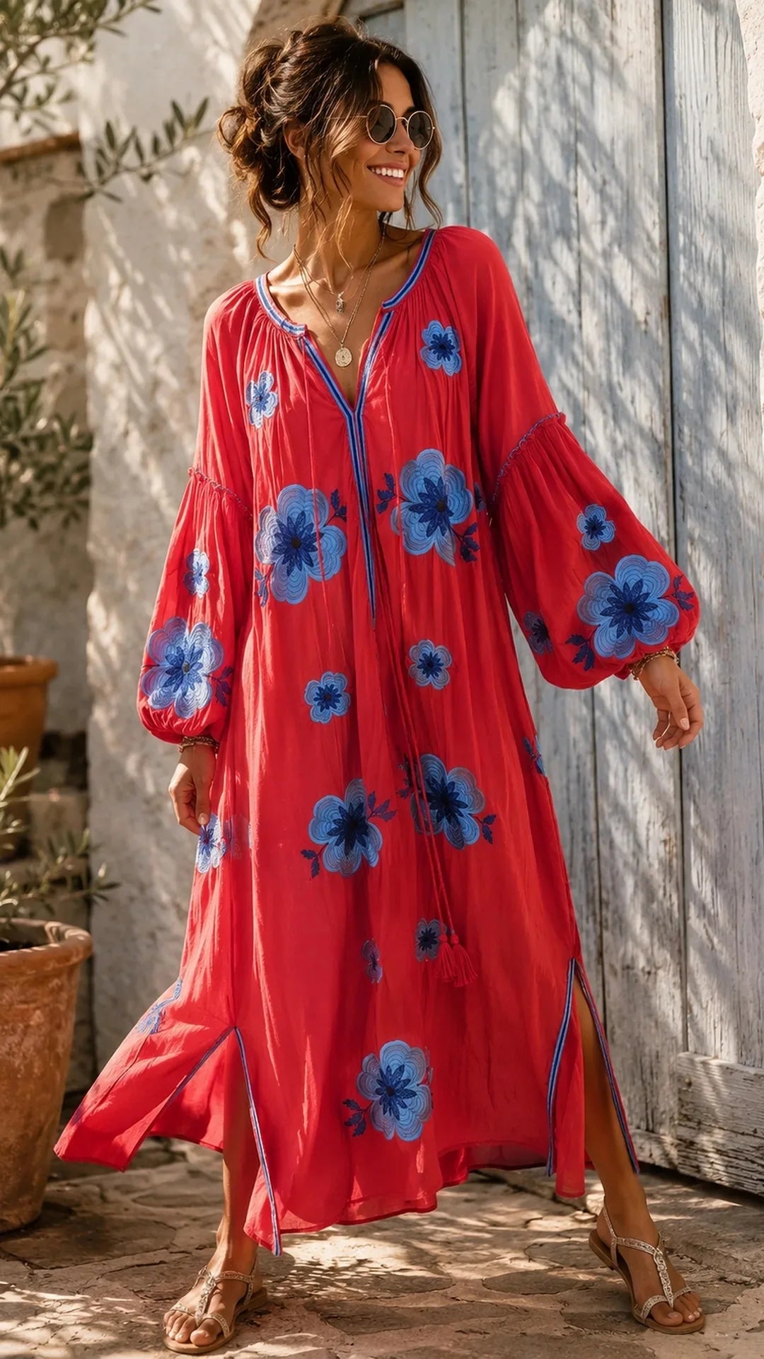 ABITO FLOWER ROSSO