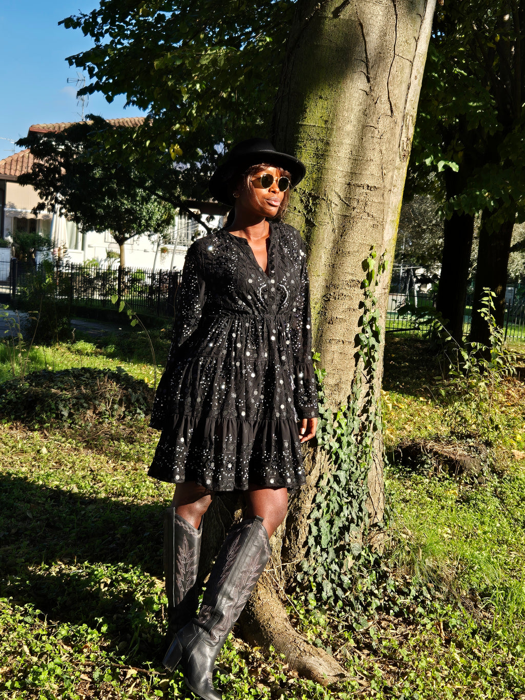 NURIA TUNIC DRESS BLACK