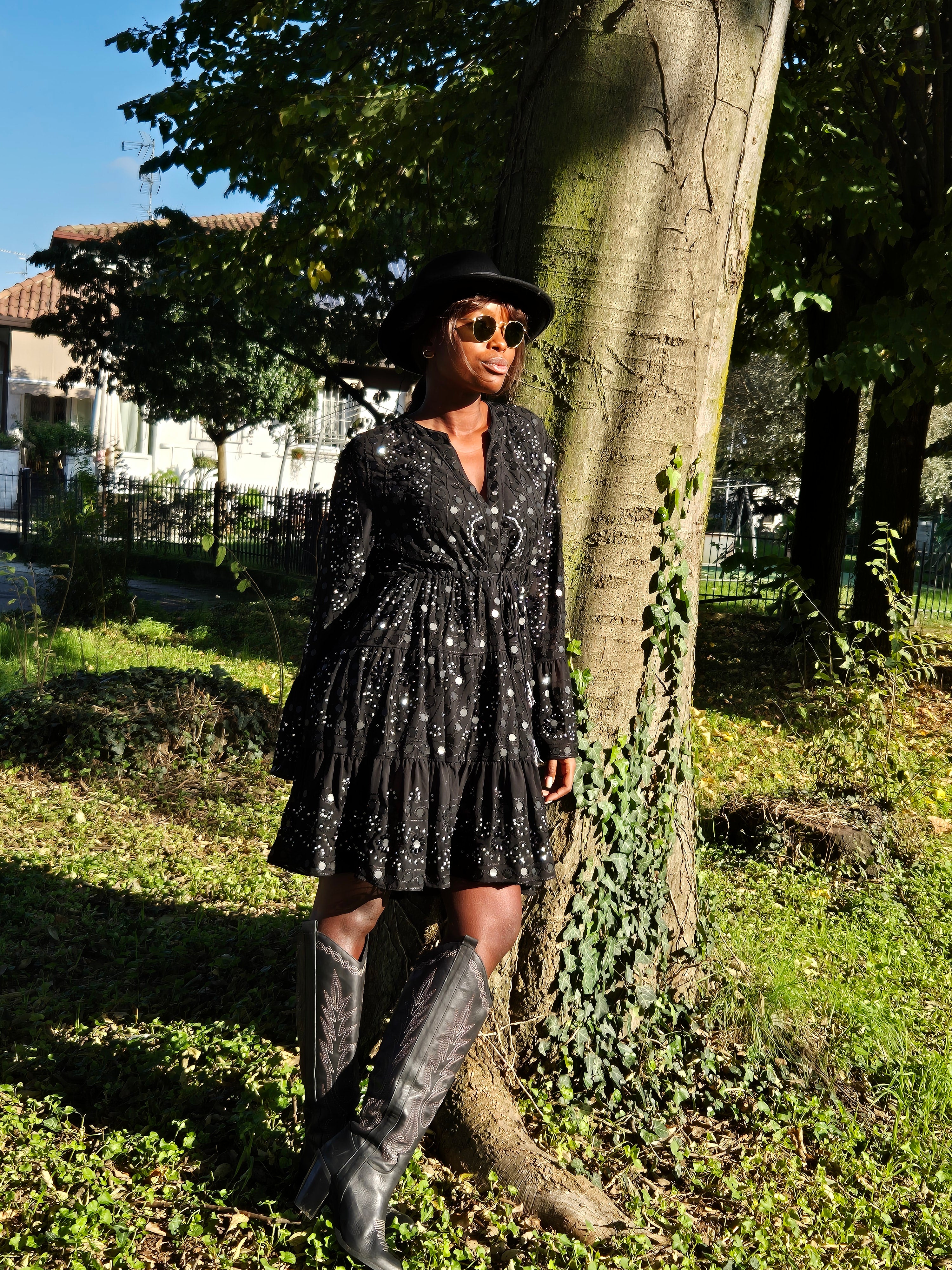NURIA TUNIC DRESS BLACK